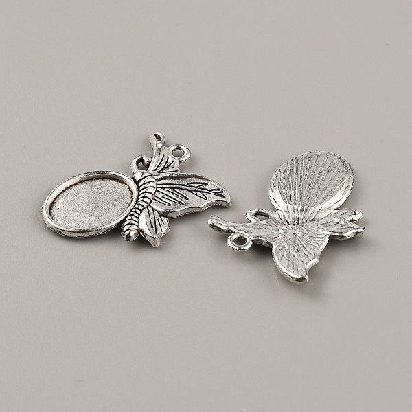 

PandaHall Tibetan Style Alloy Pendant Cabochon Settings, Butterfly, Antique Silver, Tray: 14.5x10.5mm, 29x21x3mm, Hole: 1.6mm Alloy...