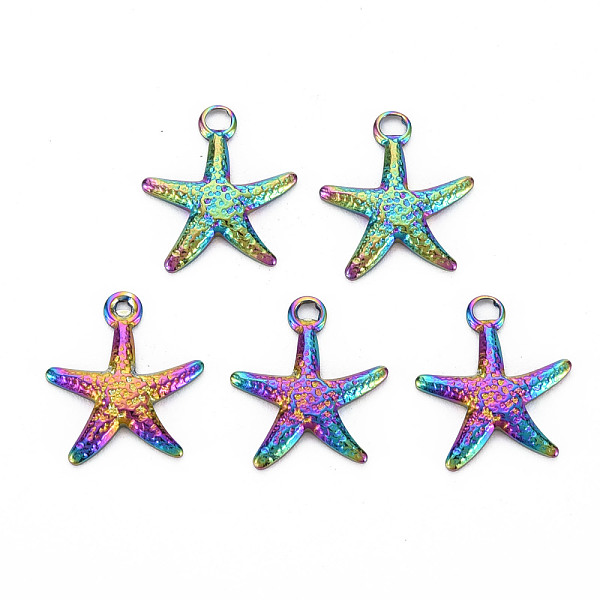 

PandaHall 201 Stainless Steel Pendants, Star, Rainbow Color, 15.5x8.5x2mm, Hole: 1.8mm 201 Stainless Steel Star