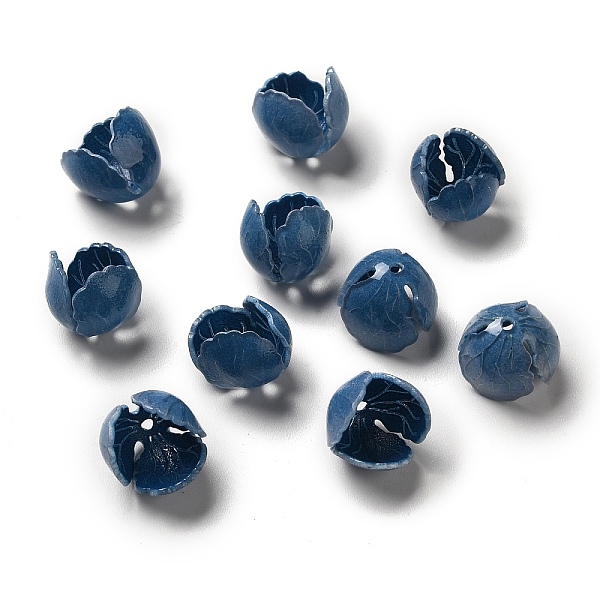 

PandaHall Flower Bead Cap, for DIY Jewelry Making, Marine Blue, 13~15x11~13mm, Hole: 1~1.4mm Acrylic