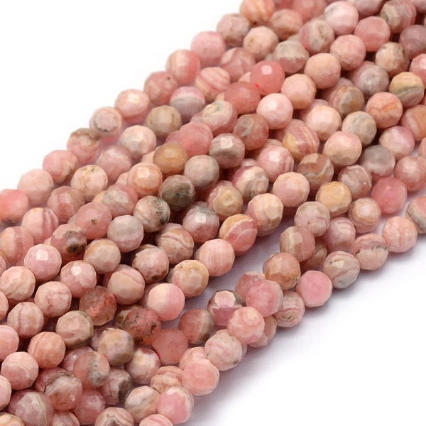 

PandaHall Natural Rhodochrosite Beads Strands, Faceted, Round, 2.5~3mm, Hole: 0.5mm, about 150pcs/strand, 15.35 inch(39cm) Rhodochrosite...