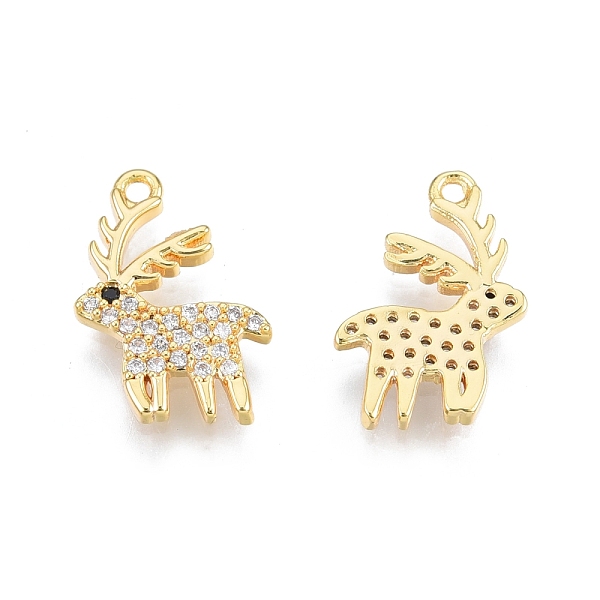 

PandaHall Brass Pave Clear Cubic Zirconia Charms, Nickel Free, Deer, Real 18K Gold Plated, 15x10.5x1.5mm, Hole: 1.2mm Brass+Cubic Zirconia...