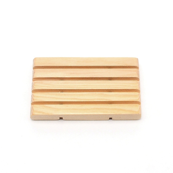 

PandaHall Bamboo Soap Dish, Soap Savers for Bar Soap, Rectangle, BurlyWood, 62.5x106x16mm Wood Orange