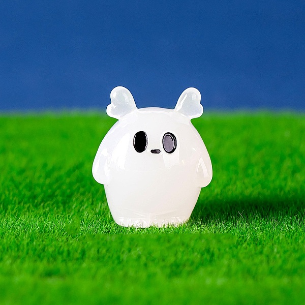 

PandaHall Luminous Halloween Theme Resin Decorations, Ghost, 34x29mm Resin Ghost