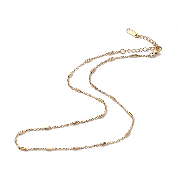 

PandaHall Ion Plating(IP) 304 Stainless Steel Column Link Chain Necklace for Men Women, Golden, 15.98 inch(40.6cm) 304 Stainless Steel