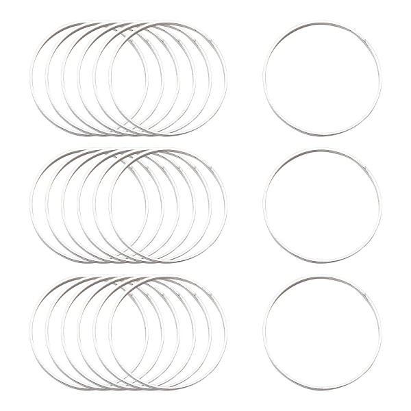 

PandaHall Brass Linking Rings, Silver, 20x0.7~1mm Brass Ring