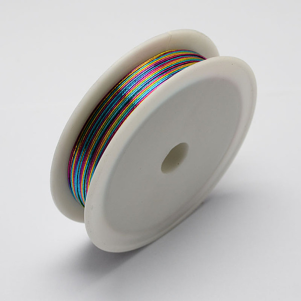 

PandaHall Round Iron Wire, Colorful, 28 Gauge, 0.3mm, about 65.61 Feet(20m)/roll, 10 rolls/set Iron Round