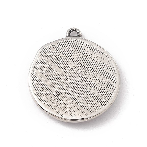 

PandaHall 304 Stainless Steel Pendant, Flat Round with Mountain, Antique Silver, 27x23.5x3.5mm, Hole: 1.8mm 304 Stainless Steel Flat Round