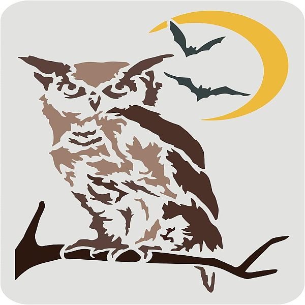 

PandaHall FINGERINSPIRE Night Owl Stencil 29.7x21cm Animal Reusable Painting Stencil Decoration Stencils Large Mylar Template Drawing...