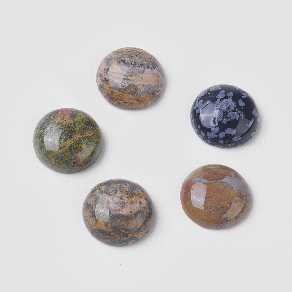 

PandaHall Gemstone Cabochons, Half Round/Dome, Mixed Stone, 18x7mm Mixed Stone Half Round