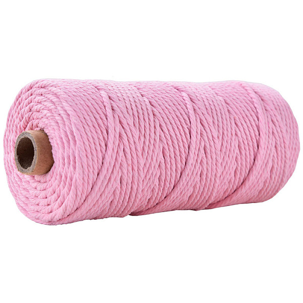 

PandaHall Cotton String Threads for Crafts Knitting Making, Pearl Pink, 3mm, about 109.36 Yards(100m)/Roll Cotton