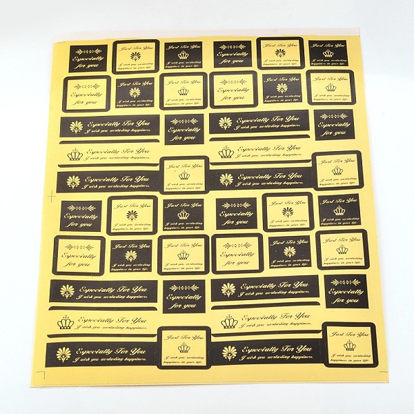 

PandaHall DIY Label Paster Picture Stickers, Crown with Word Especially For You, Colorful, 58x19mm, about 44pcs/sheet Paper Word