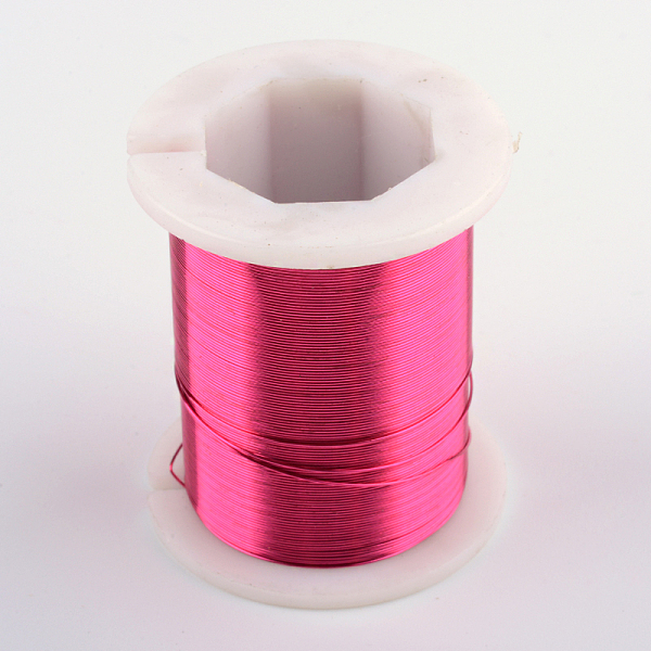 

PandaHall Round Copper Jewelry Wire, Deep Pink, 0.3mm, about 164.04 Feet(50m)/roll Copper Round Pink