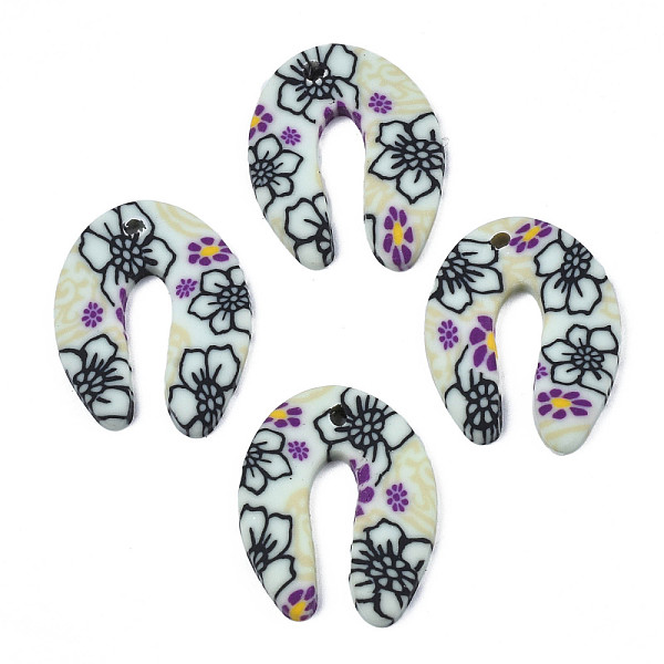 

PandaHall Handmade Polymer Clay Pendants, Horseshoe, Aquamarine, 22x18x2.5mm, Hole: 1.8mm Polymer Clay Others Green