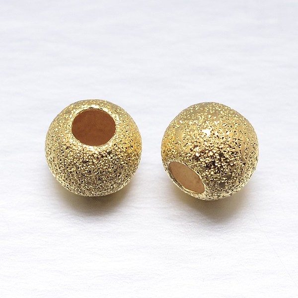 

PandaHall Real 18K Gold Plated Round 925 Sterling Silver Textured Beads, Real 18K Gold Plated, 8mm, Hole: 3.5mm, about 34pcs/20g Sterling...