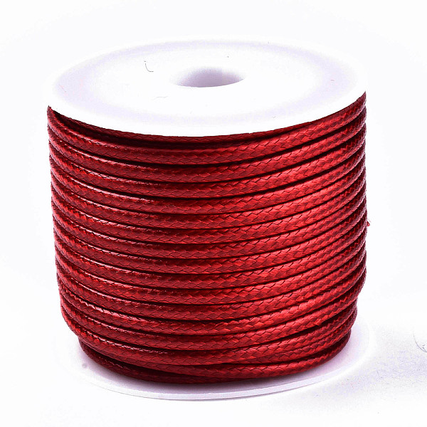

PandaHall Waxed Polyester Cords, for Jewelry Making, Red, 1.5mm, about 10m/roll Waxed Polyester Cord Round Red