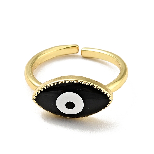 

PandaHall Enamel Horse Eye Open Cuff Ring, Gold Plated Brass Jewelry for Women, Cadmium Free & Lead Free, Mixed Color, US Size 7(17.3mm)..., Multicolor