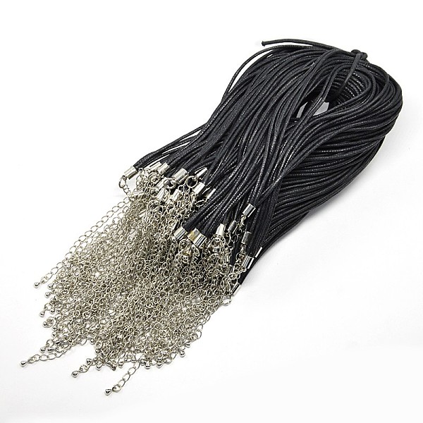 

PandaHall Mobile Phone Straps for Dangling Charms Pendants, DIY Cell Phone Waxed Cord Loop, with Brass Cord Ends and Iron Chains, Black...
