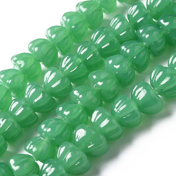 

PandaHall Handmade Lampwork Beads Strands, Pumpkin, Medium Sea Green, 11~12x7~8mm, Hole: 1.6mm, about 60pcs/strand, 17.13 inch~18.70 inch...