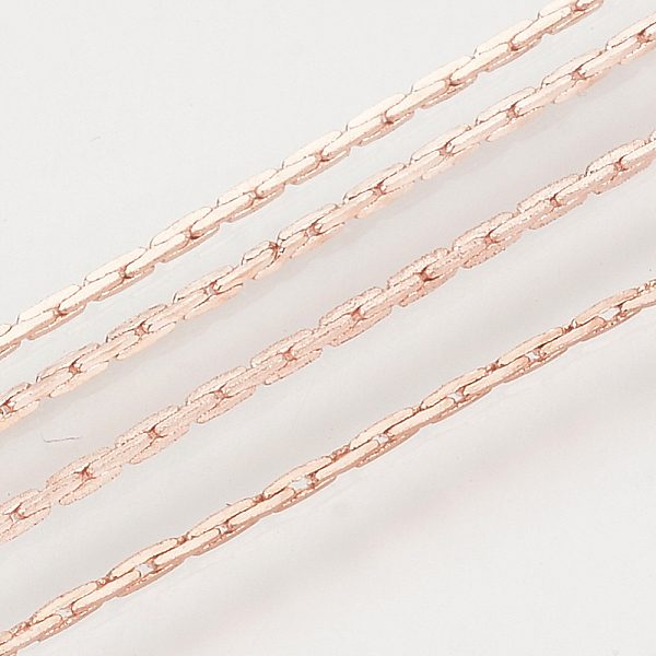 

PandaHall Brass Cardano Chains, Unwelded, with Spool, Cadmium Free & Lead Free, Rose Gold, 0.9x0.6mm, about 301.83 Feet(92m)/roll Brass