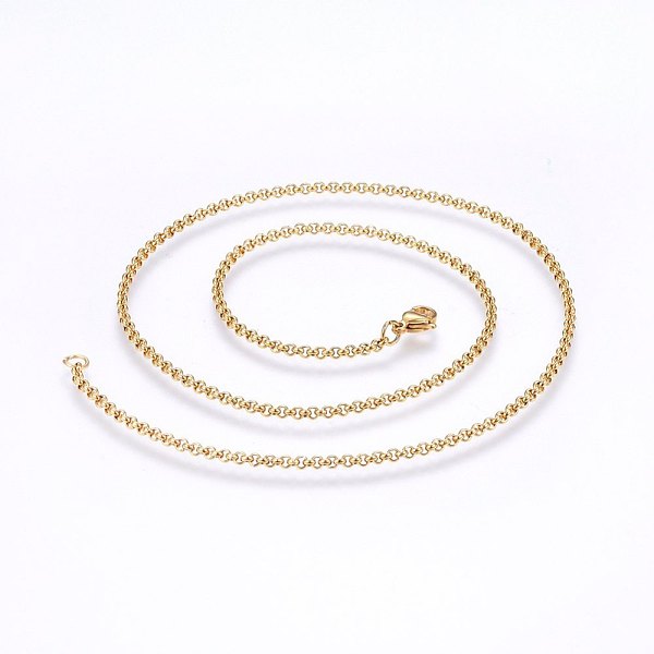 

PandaHall 304 Stainless Steel Cable Chain Necklaces, Golden, 17.71 inch(45cm), 2mm 304 Stainless Steel