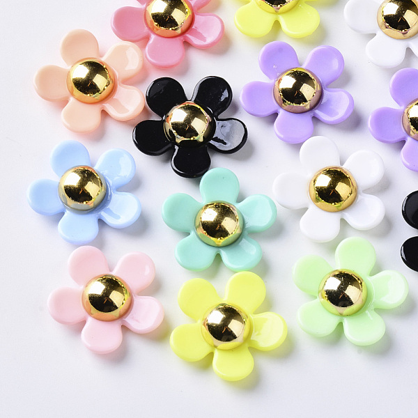 

PandaHall Opaque Acrylic Beads, Flower, Mixed Color, 27.5x28x9.5mm, Hole: 1.2mm Acrylic Flower Multicolor