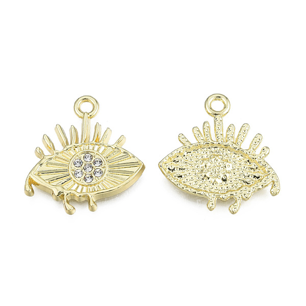 

PandaHall Rack Plating Alloy Pendants, with Crystal Rhinestone, Eye, Cadmium Free & Nickel Free & Lead Free, Light Gold, 22x20.5x2mm, Hole..., Clear