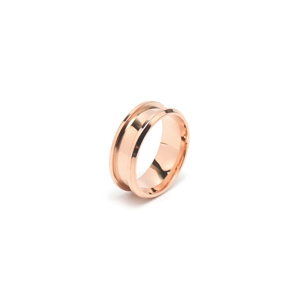 

PandaHall 201 Stainless Steel Grooved Finger Ring Settings, Ring Core Blank, for Inlay Ring Jewelry Making, Rose Gold, Inner Diameter: 19mm...