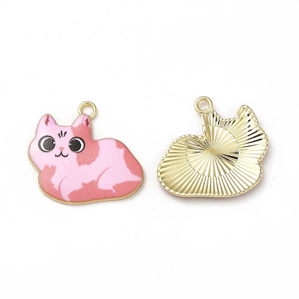 

PandaHall Alloy Enamel Pendants, Cadmium Free & Nickel Free & Lead Free, Golden, Cat Charms, Pearl Pink, 22x24x2mm, Hole: 1.8mm Alloy+Enamel...