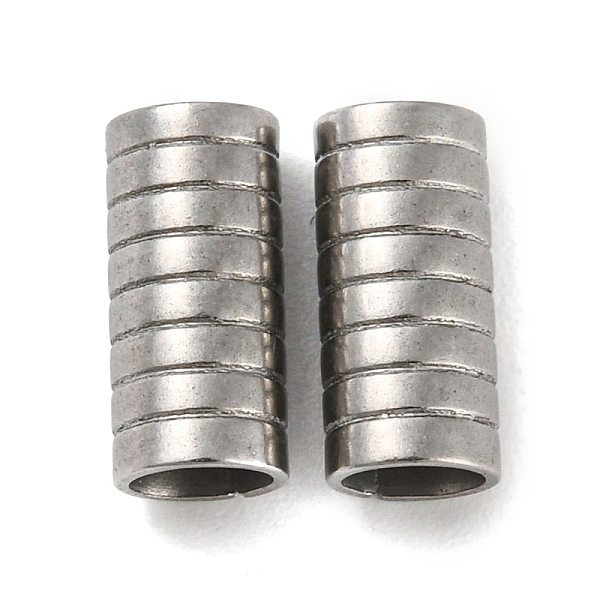 

PandaHall 201 Stainless Steel Tube Beads, Grooved Column, Stainless Steel Color, 10x4.5mm, Hole: 3.6mm. 201 Stainless Steel Column