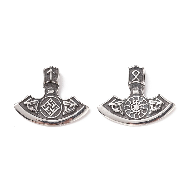 

PandaHall Viking Style 304 Stainless Steel Pendants, Thor's Hammer, Antique Silver, 26x33x5.5mm, Hole: 3x4mm 304 Stainless Steel Others