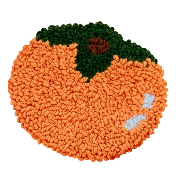 PandaHall DIY Cotton Cup Mat Punch Needle Kits, with Woolen Yarn and Nonwoven Fabric & Glue & Plastic Shovel & Wire & Awl Tool, Fruit...