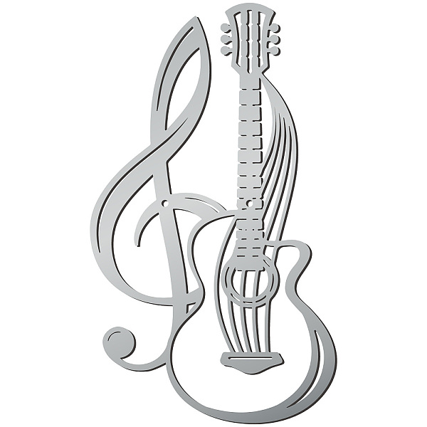 

PandaHall CREATCABIN Guitar Metal Wall Decor Silver Music Metal Wall Art Hanging Ornament Iron Music Note Wall Decoration Sculpture Wall...