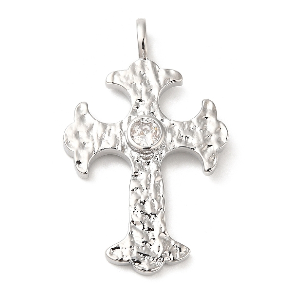 

PandaHall Brass Micro Pave Clear Cubic Zirconia Pendants, Lead Free & Cadmium Free, Cross, Platinum, 41x25x2.5mm, Hole: 4X2mm Brass+Cubic...