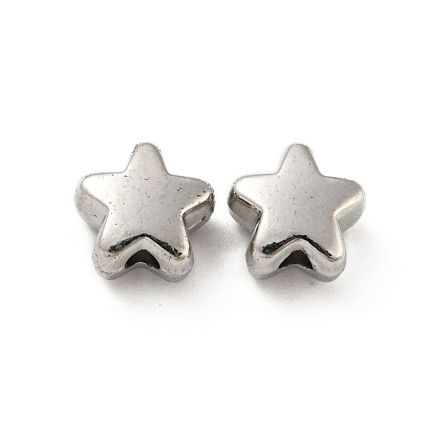 

PandaHall Alloy Beads, Long-Lasting Plated, Lead Free & Cadmium Free & Nickel Free, Star, Platinum, 8x8.5x5mm, Hole: 1.5mm Alloy Star