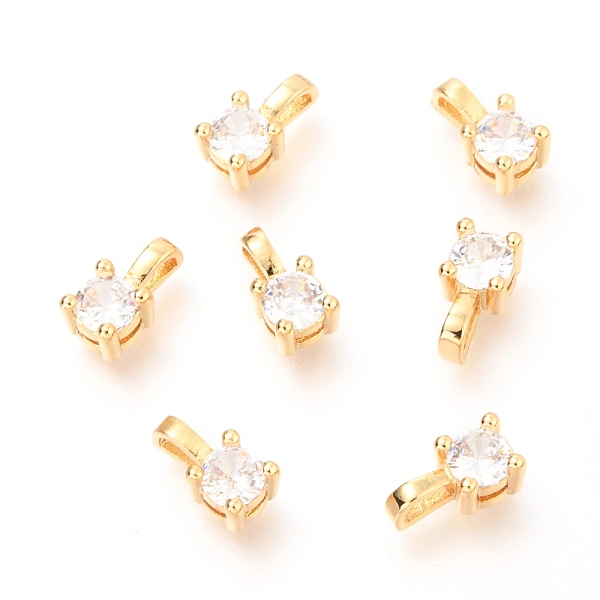 

PandaHall Brass Micro Pave Clear Cubic Zirconia Charms, Flat Round, Real 18K Gold Plated, 8x4.4x3.9mm, Hole: 1.5mm Brass+Cubic Zirconia Flat...