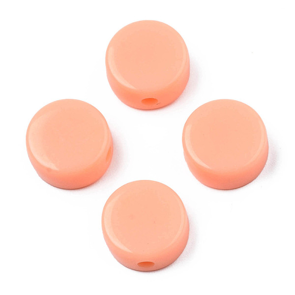 

PandaHall Opaque Acrylic Beads, Flat Round, Sandy Brown, 10x5mm, Hole: 1.8mm, about 1300pcs/500g Acrylic Flat Round