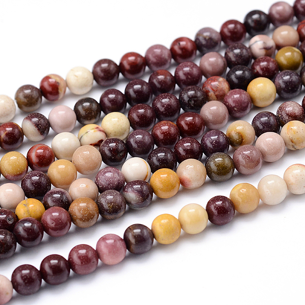 

PandaHall Round Natural Mookaite Beads Strands, 4mm, Hole: 1mm, about 93pcs/strand, 15.7 inch Mookaite Round