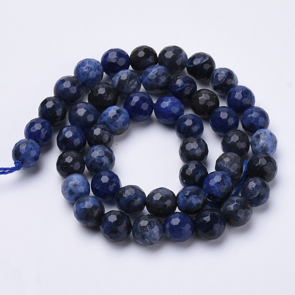 

PandaHall Natural Sodalite Beads Strands, Faceted, Round, 6mm, Hole: 1mm, about 62pcs/strand, 15.3 inch Sodalite Round