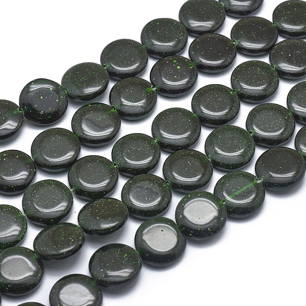Synthetic Green Goldstone Beads Strands