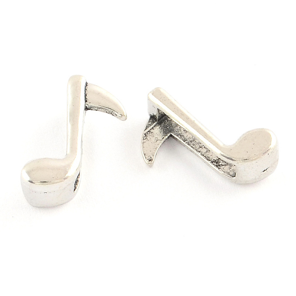 

PandaHall Tibetan Style Musical Note Alloy Slide Charms, Cadmium Free & Lead Free, Antique Silver, 15.5x12x5mm, Hole: 11x3mm, about...