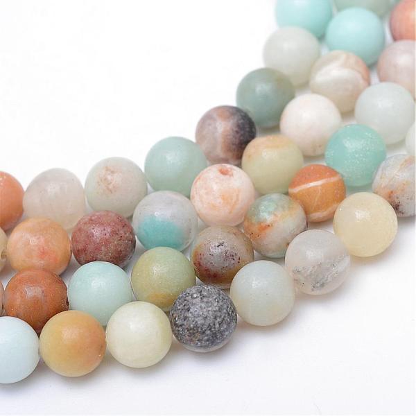 Brins De Perles D'amazonite De Fleurs Naturelles Rondes