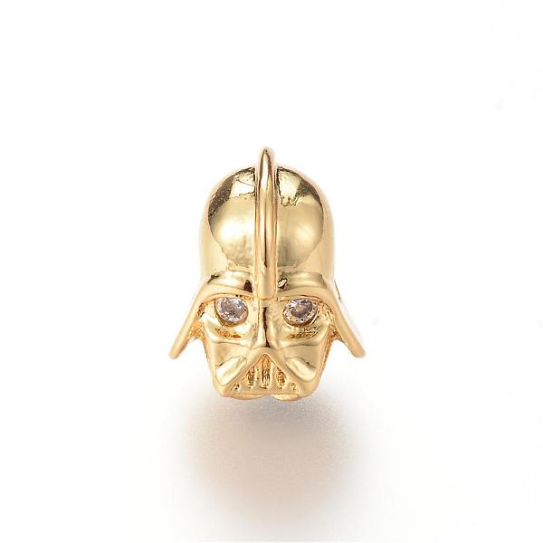 

PandaHall Brass Micro Pave Cubic Zirconia Beads, Skull, Golden, 12x10x11.5mm, Hole: 2mm Brass+Cubic Zirconia Skull