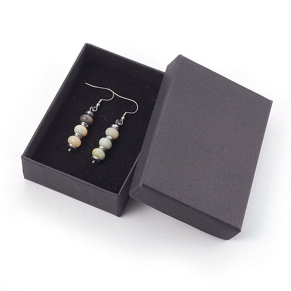 

PandaHall Natural Flower Amazonite Dangle Earrings, with Electroplate Non-magnetic Synthetic Hematite Bead, 304 Stainless Steel Earring...