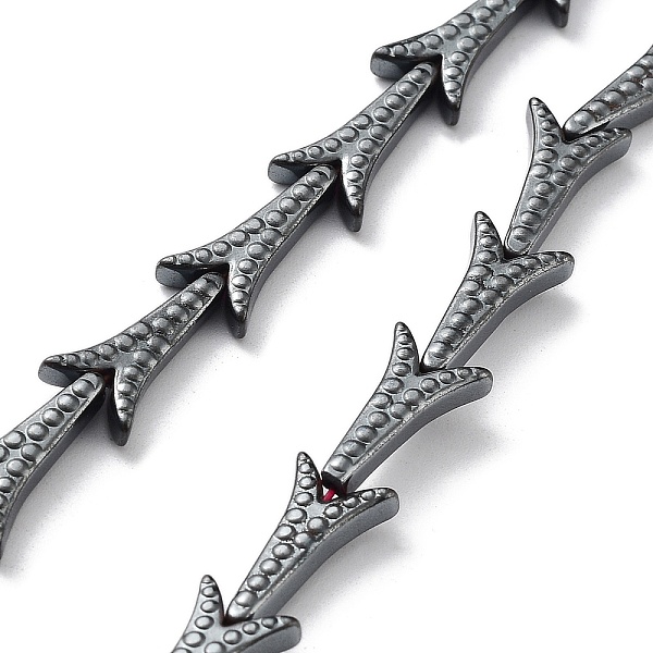 

PandaHall Synthetic Non-Magnetic Hematite Beads Strands, Arrow Head, 15x8x3mm, Hole: 1mm, about 32pcs/strand, 15.91 inch(40.4cm)...