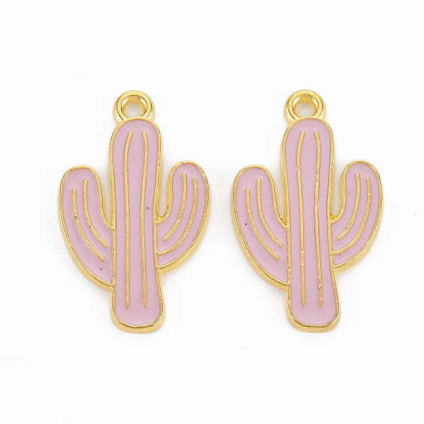 

PandaHall Rack Plating Alloy Enamel Pendants, Cadmium Free & Lead Free, Cactus, Golden, Pink, 25.5x15x1.5mm, Hole: 1.6mm Alloy+Enamel Others...