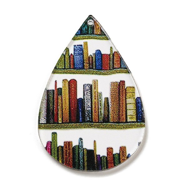 

PandaHall School Theme Acrylic Pendants, Book, Teardrop, 49.5x32x2.2mm, Hole: 1.6mm Acrylic Teardrop