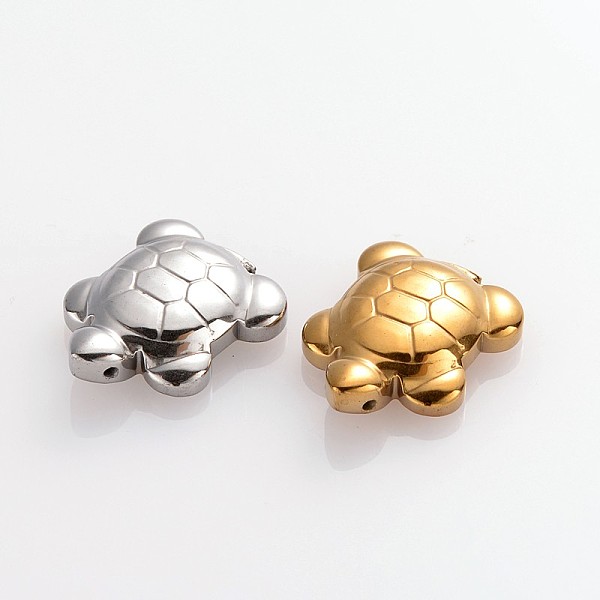 

PandaHall Tortoise Electroplate Non-Magnetic Synthetic Hematite Pendants, Mixed Color, 28x22x8mm, Hole: 1mm Non-magnetic Hematite Tortoise