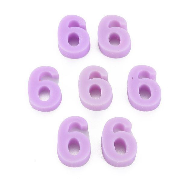 

PandaHall Handmade Polymer Clay Cabochons, Num.6, Lilac, 9~11x4.5~7.5x1~3mm, about 9000pcs/1000g Polymer Clay Number Purple