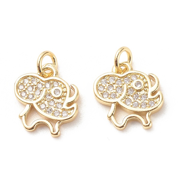 

PandaHall Brass Micro Pave Clear Cubic Zirconia Pendants, with Jump Ring, Cadmium Free & Lead Free, Elephant, Real 18K Gold Plated...