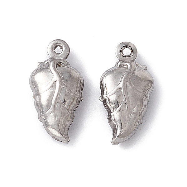 

PandaHall 304 Stainless Steel Pendants, Leaf Charms, Stainless Steel Color, 15.5x7.5x4mm, Hole: 1mm 304 Stainless Steel Leaf